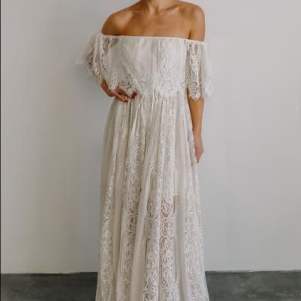 Baltic Born Caroline Lace Maxi Dress in Off White